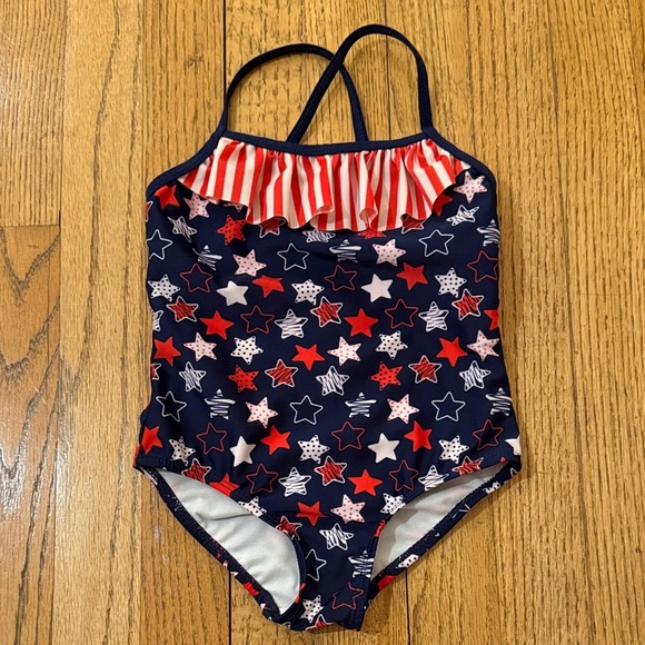 Target Other - Healthtex Navy Starry Kids One Piece Swimsuit 4th of July 3T